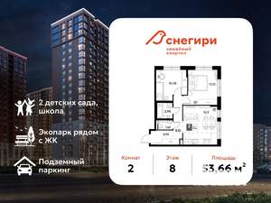 2-к квартира, вторичка, 54м2, 8/20 этаж
