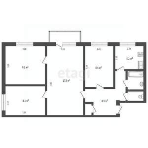 4-к квартира, вторичка, 59м2, 5/5 этаж