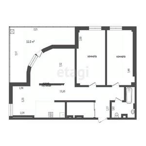 3-к квартира, вторичка, 100м2, 5/13 этаж