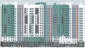 1-к квартира, строящийся дом, 46м2, 9/16 этаж