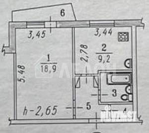 1-к квартира, вторичка, 37м2, 7/9 этаж