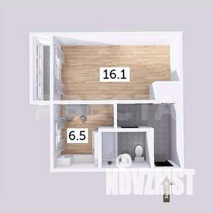 1-к квартира, вторичка, 30м2, 3/5 этаж