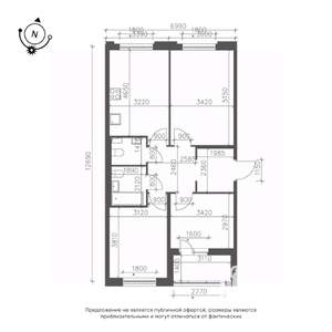 3-к квартира, вторичка, 76м2, 7/12 этаж