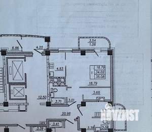 1-к квартира, сданный дом, 35м2, 12/16 этаж