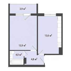 1-к квартира, строящийся дом, 36м2, 6/10 этаж