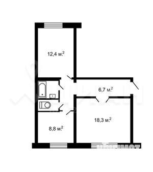 2-к квартира, вторичка, 55м2, 5/5 этаж