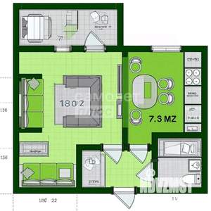1-к квартира, вторичка, 32м2, 5/5 этаж