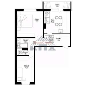2-к квартира, строящийся дом, 68м2, 7/8 этаж