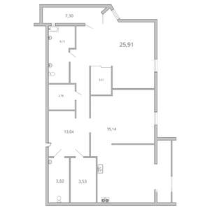 2-к квартира, вторичка, 103м2, 3/5 этаж