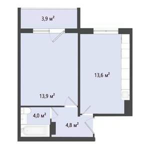 1-к квартира, строящийся дом, 36м2, 6/10 этаж