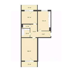 2-к квартира, строящийся дом, 58м2, 2/10 этаж