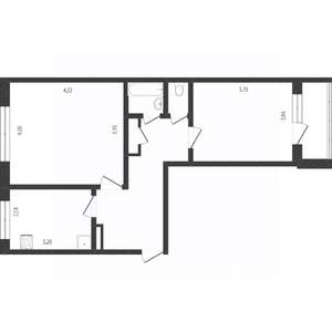 2-к квартира, вторичка, 51м2, 5/5 этаж