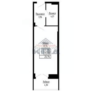 1-к квартира, вторичка, 27м2, 5/16 этаж