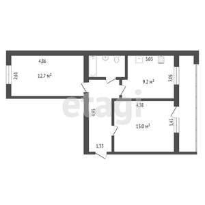 2-к квартира, вторичка, 41м2, 5/15 этаж