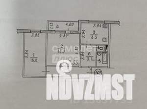 2-к квартира, вторичка, 59м2, 1/5 этаж