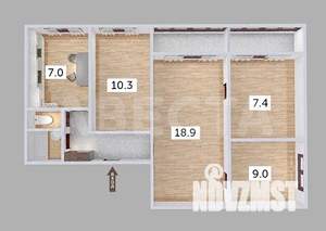 4-к квартира, вторичка, 59м2, 7/9 этаж