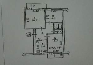 3-к квартира, вторичка, 58м2, 3/5 этаж