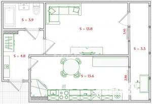 1-к квартира, вторичка, 36м2, 8/10 этаж