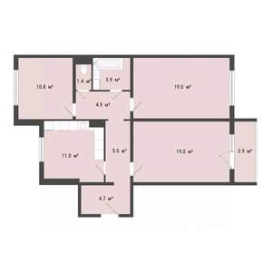 3-к квартира, строящийся дом, 80м2, 10/10 этаж