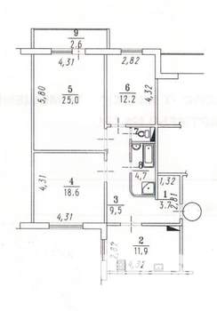 3-к квартира, вторичка, 87м2, 4/9 этаж