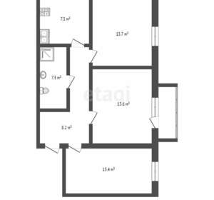 3-к квартира, вторичка, 65м2, 3/5 этаж