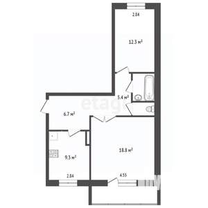 2-к квартира, вторичка, 56м2, 10/10 этаж