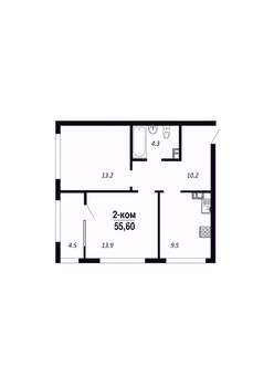 2-к квартира, вторичка, 56м2, 14/22 этаж