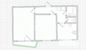 2-к квартира, вторичка, 53м2, 6/9 этаж
