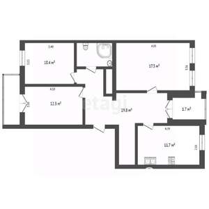 3-к квартира, вторичка, 75м2, 10/10 этаж