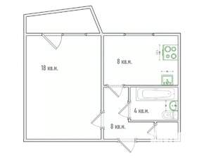 1-к квартира, вторичка, 38м2, 5/10 этаж