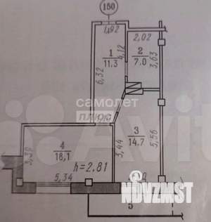 1-к квартира, вторичка, 51м2, 7/16 этаж