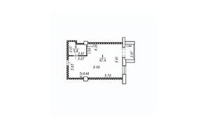 1-к квартира, вторичка, 53м2, 5/6 этаж