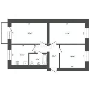 3-к квартира, вторичка, 75м2, 4/5 этаж