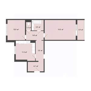 1-к квартира, строящийся дом, 54м2, 1/10 этаж