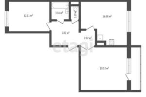 2-к квартира, вторичка, 57м2, 3/17 этаж