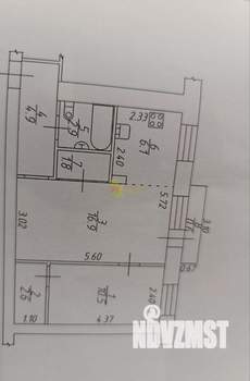 2-к квартира, вторичка, 47м2, 3/5 этаж