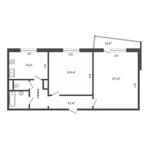 2-к квартира, вторичка, 53м2, 5/10 этаж