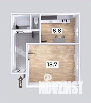 1-к квартира, вторичка, 38м2, 1/12 этаж