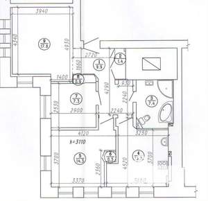 3-к квартира, вторичка, 73м2, 5/5 этаж