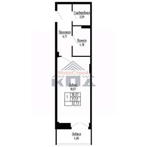 1-к квартира, вторичка, 33м2, 8/16 этаж