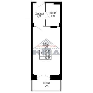 1-к квартира, строящийся дом, 31м2, 10/16 этаж