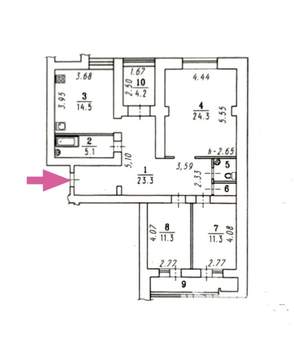 3-к квартира, вторичка, 97м2, 4/7 этаж