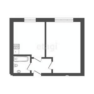1-к квартира, вторичка, 21м2, 1/5 этаж
