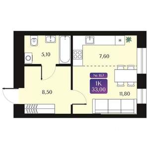 Студия квартира, вторичка, 33м2, 2/9 этаж