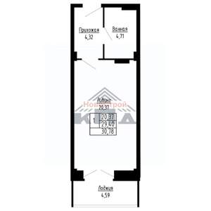 1-к квартира, вторичка, 31м2, 6/16 этаж