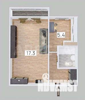 1-к квартира, вторичка, 28м2, 5/5 этаж