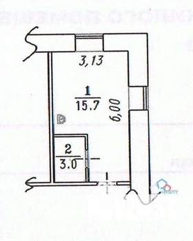 Студия квартира, вторичка, 19м2, 1/4 этаж