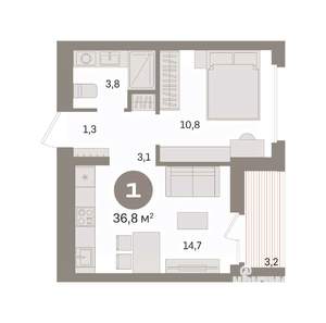 1-к квартира, вторичка, 37м2, 4/16 этаж