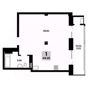 1-к квартира, вторичка, 46м2, 14/18 этаж