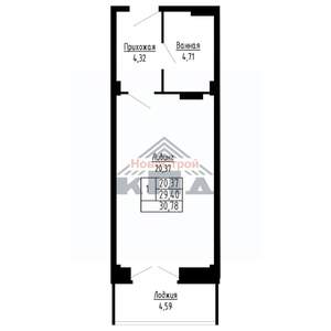 1-к квартира, вторичка, 31м2, 15/16 этаж